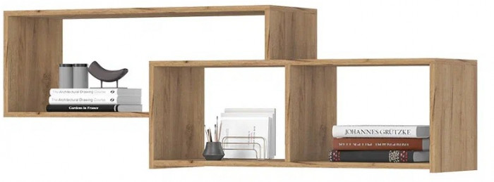 Хелен ПЛ 01 Полка (1,402х0,472х0,330) белый супермат/дуб крафт золото