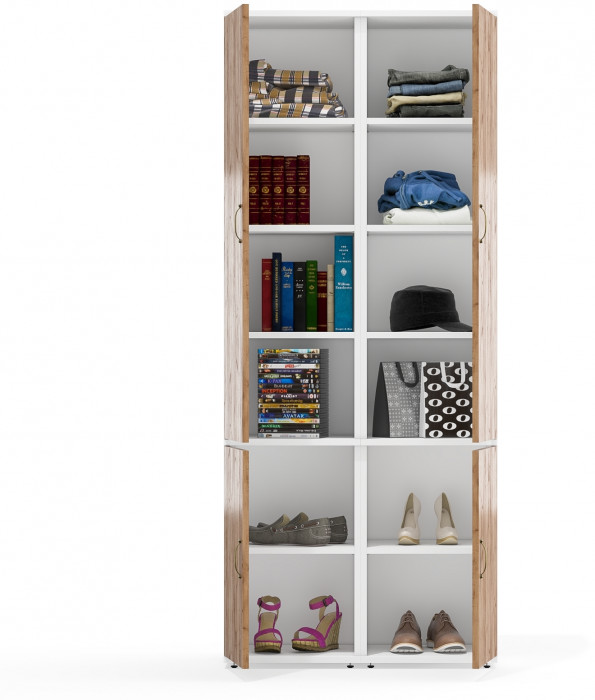 Лидер-8 Пенал МД 22Б 2 шт., белый шагрень/крафт золото