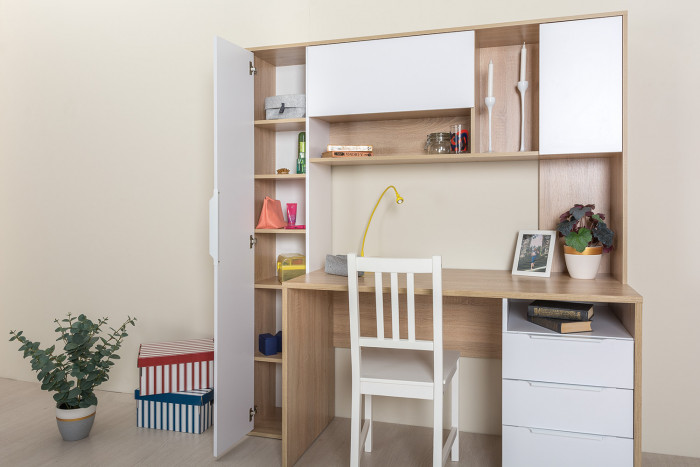 компьютерный стол Комфорт 12.95N, дуб сонома/белый