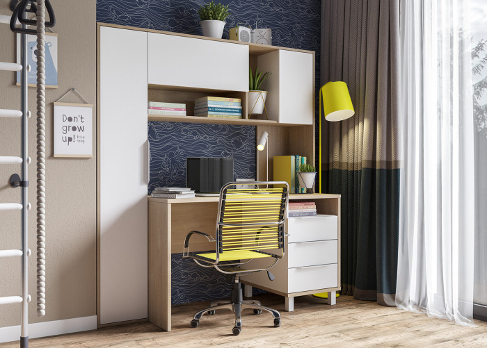 компьютерный стол Комфорт 12.95N, дуб сонома/белый