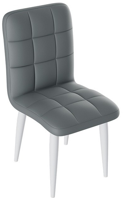 Франк ДП 2-17 Стул (конус) (Черный матовый/Кожзам Серый)