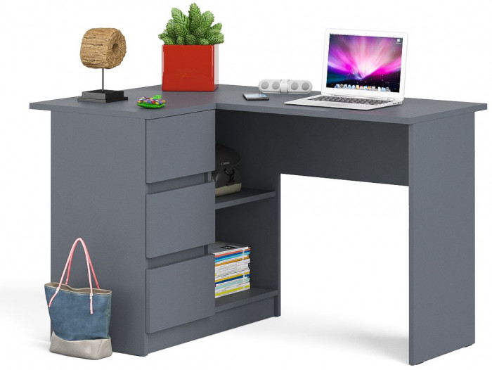 Мори компьютерный стол МС-16 левый, графит