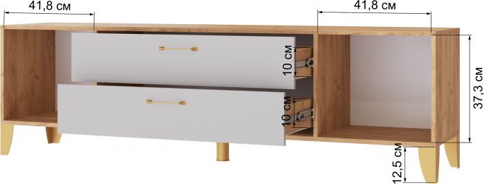 Тумба ТВ Парус-13 дуб крафт золотой/кашемир