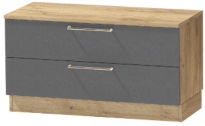 Тумба-5 прикроватная напольная "Иннэс-7", Крафт золотой/Графит