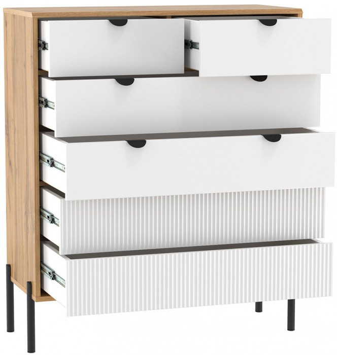 Комод 72.08 Кензо Дуб Вотан / Белый глянец снег