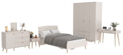 Афина Спальня 32-1200, цвет кашемир серый, сп.м. 1200х2000 мм., б/м, основание есть - фанера