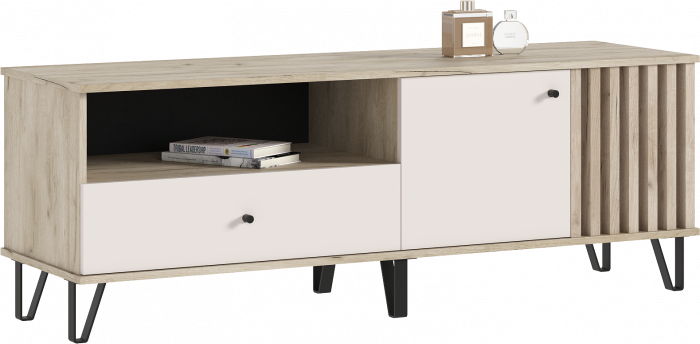 Роджина Тумба ТВ 1500, Дуб крафт серый/Кашемир