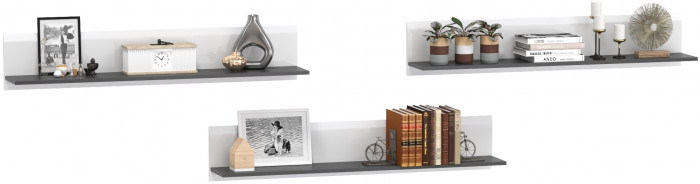 Сидней 16.486 Полка 3 штуки, белый/чёрный