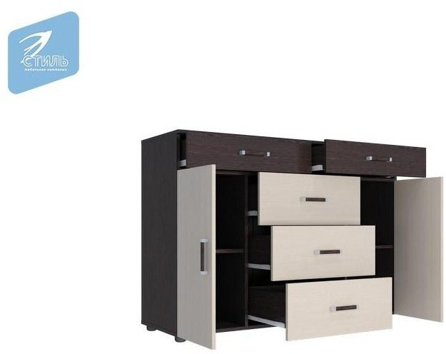 Вега К-03 Комод 5 ящиков+2 створки