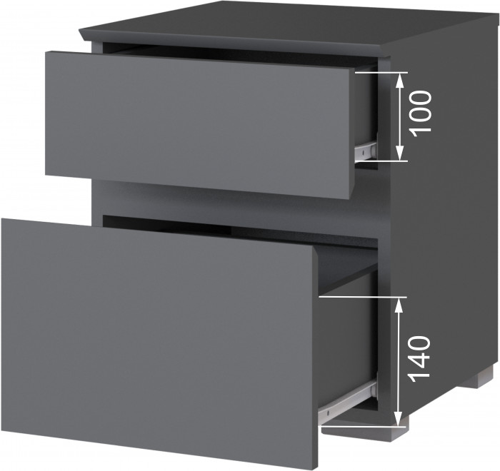 Плейона Тумба прикроватная графит серый