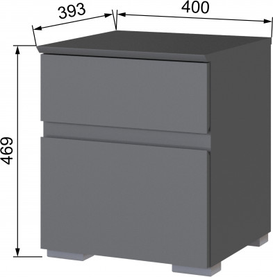 Плейона Тумба прикроватная графит серый