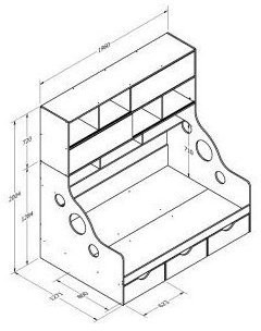 Дельта-21.12 Кровать с антресолью 90