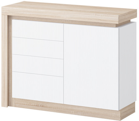 Астра Комод №2, Белый глянец/Сонома