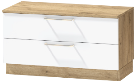 Тумба-5 прикроватная напольная "Иннэс-7", Крафт золотой/Белый