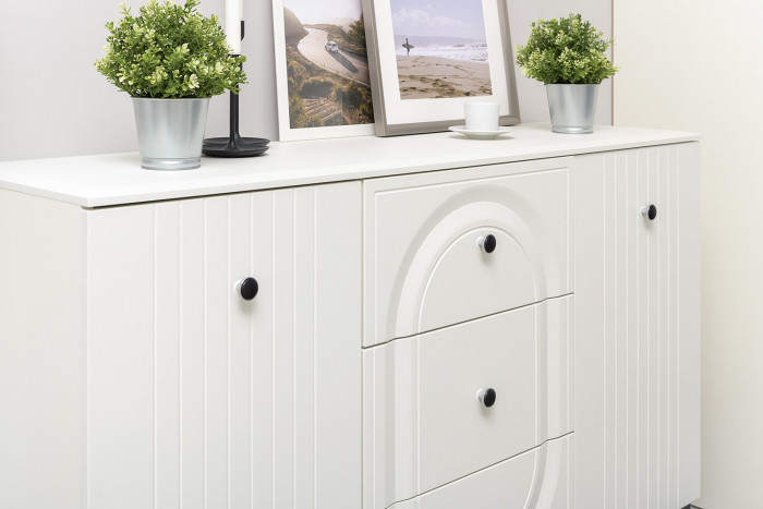 Валенсия Спальня № 32, цвет ЛДСП белый шагрень/МДФ белый шагрень/ткань велутто 19, ортопед есть, сп. м. 1600х2000 мм., б/м