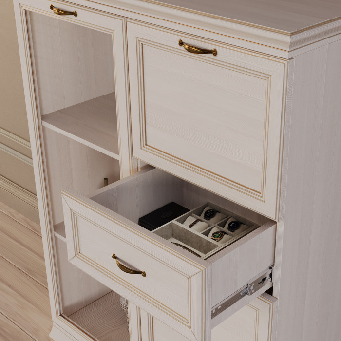 Шкаф низкий (1 стеклодверь) Сиена