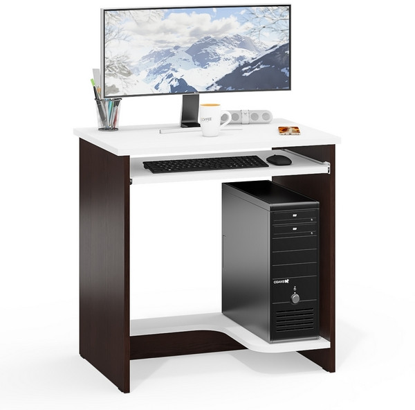 компьютерный стол С-МД-СК11-1, венге/белый шагрень