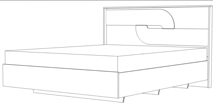 Кровать 160х200 "Монтиз" с щитовым основанием - Дуб мадура/Эвкалипт