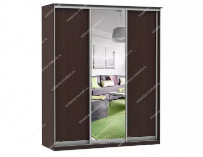 Шкаф купе Модерн 1776х450 3-х дверный 3-х секционный зеркало венге