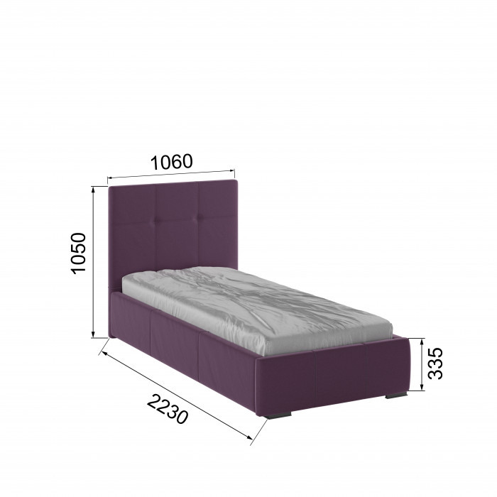 Рио Кровать интерьерная 900 винный квадрат, ПМ