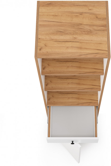 Вуди 13.146 Стеллаж, белый премиум/дуб крафт золотой