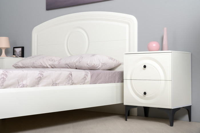 Валенсия Спальня № 03, ЛДСП белый шагрень/МДФ белый шагрень