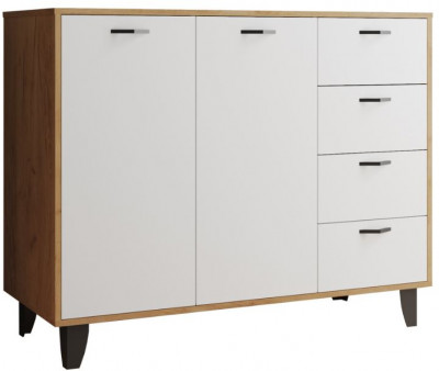 Комод Катрин 12 дуб крафт золотой/белый