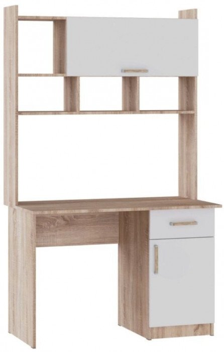 Компьютерный стол Квартет-10 дуб сонома/белый