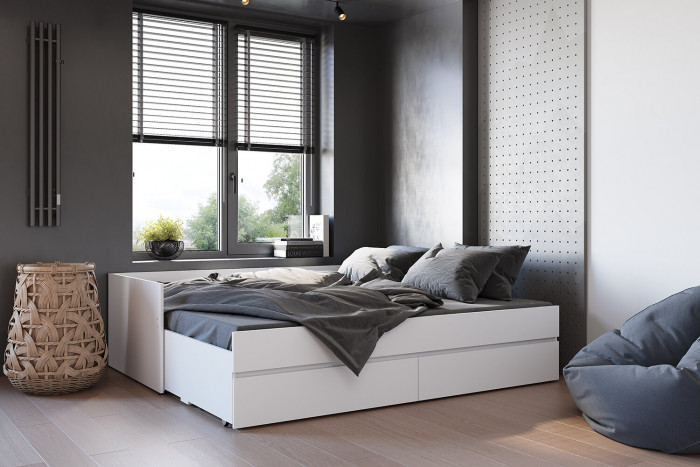 Кровать-трансформер с матрасом-трансформером Симпл КР-51, белый