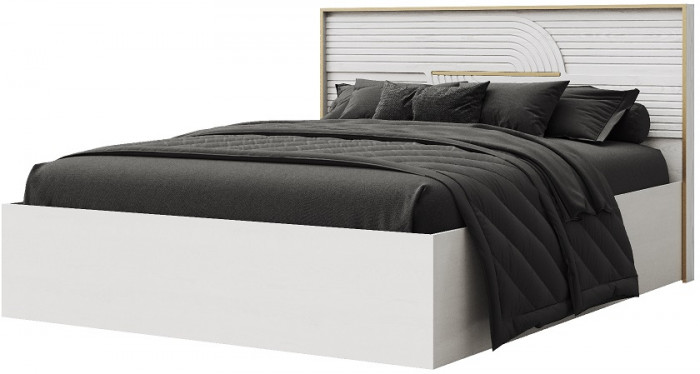 Кровать 180х200 "Монтиз" с щитовым основанием - Белый текстурный/Корунд джелато