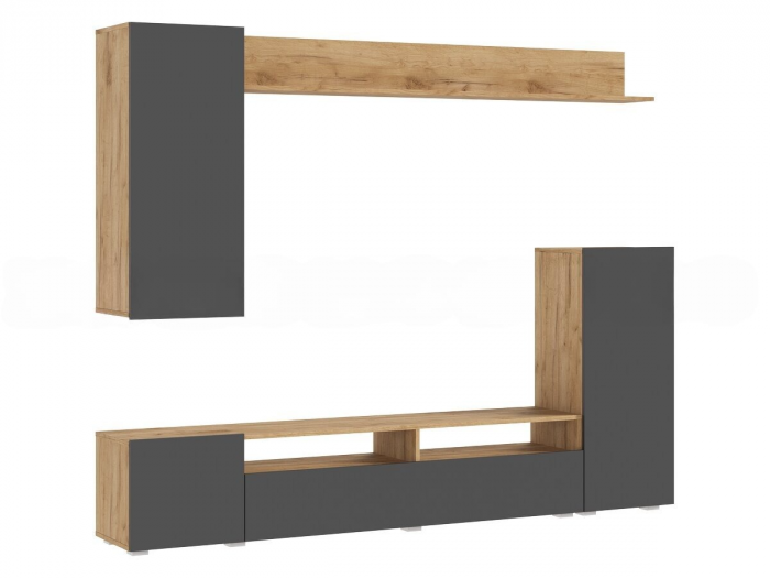 Гостиная Верона Графит/дуб крафт