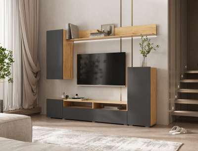 Гостиная Верона Графит/дуб крафт