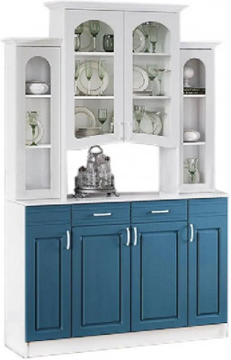 Буфет Констанция 4-х створчатый (Белый матовый / Джинс)