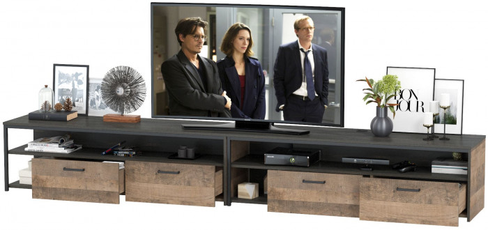 Трувор 13.70 Тумба под ТВ + 13.70 Тумба под ТВ, дуб гранж песочный/интра