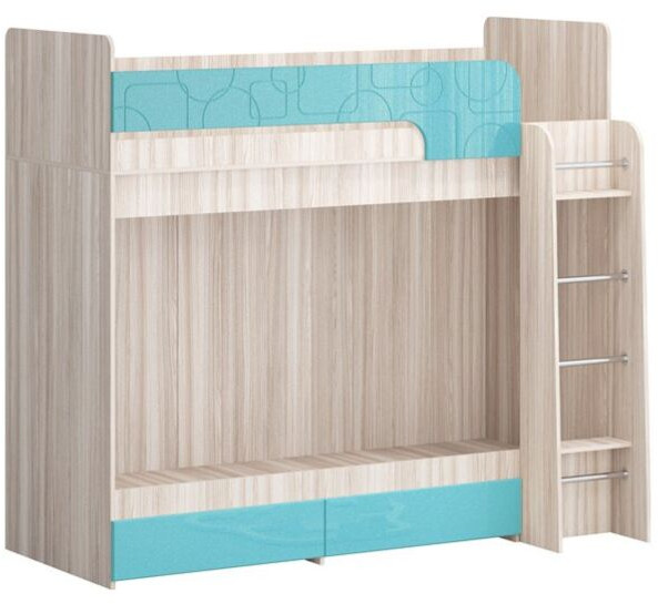 Двухъярусная кровать Бемби МДФ NEW, ясень (Цитрус глянец, Ясень шимо светлый)