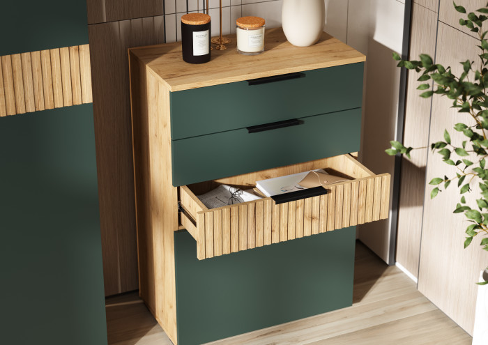 Модульная гостиная Роджина, Дуб крафт/Изумрудный