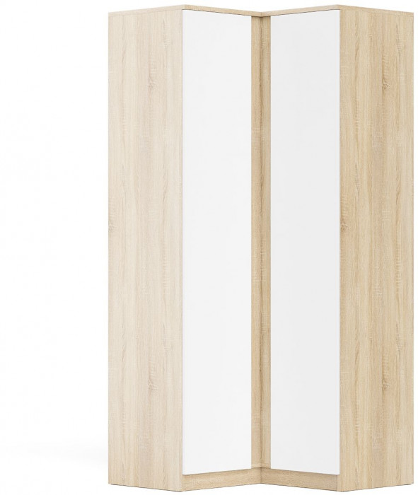 Мори Шкаф угловой МШУ960.1, цвет дуб сонома/белый, ШхГхВ 96,4х96,4х209,6 см.