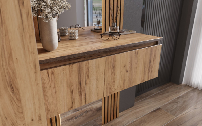 Тумба с зеркалом Норд, Дуб крафт