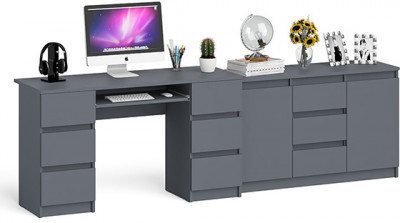 Мори компьютерный стол МС-2 + Комод МК1200.3, графит