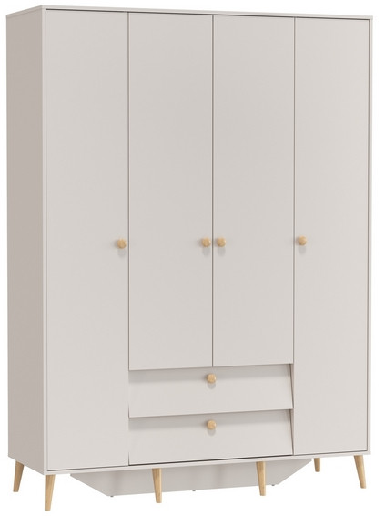 Афина Спальня 4-75930М1к.с. Шкаф 4-х дверный с двумя ящиками, кашемир серый