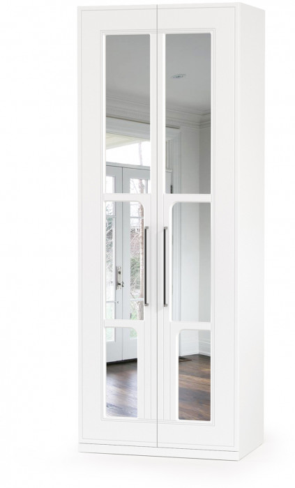 Валенсия Спальня № 25, ЛДСП белый шагрень/чёрный/МДФ белый шагрень