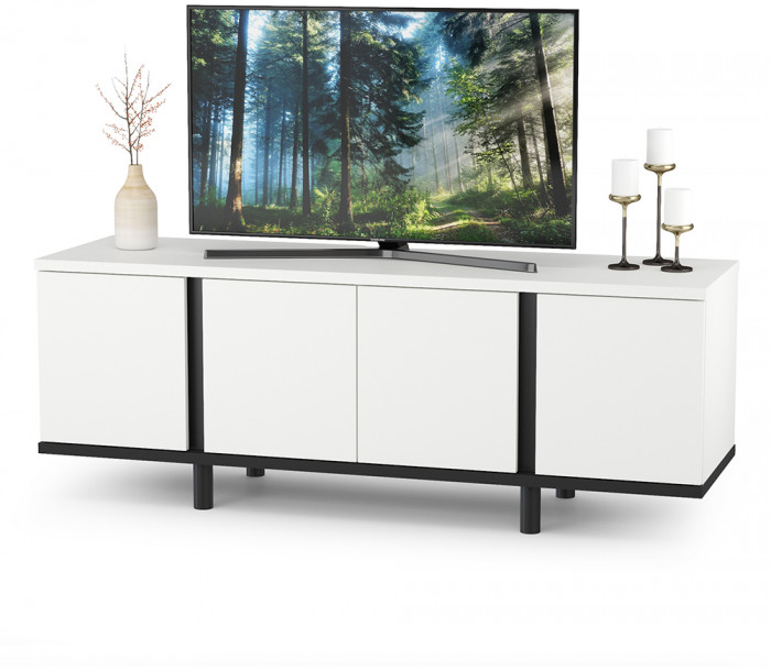 Валенсия Спальня № 25, ЛДСП белый шагрень/чёрный/МДФ белый шагрень