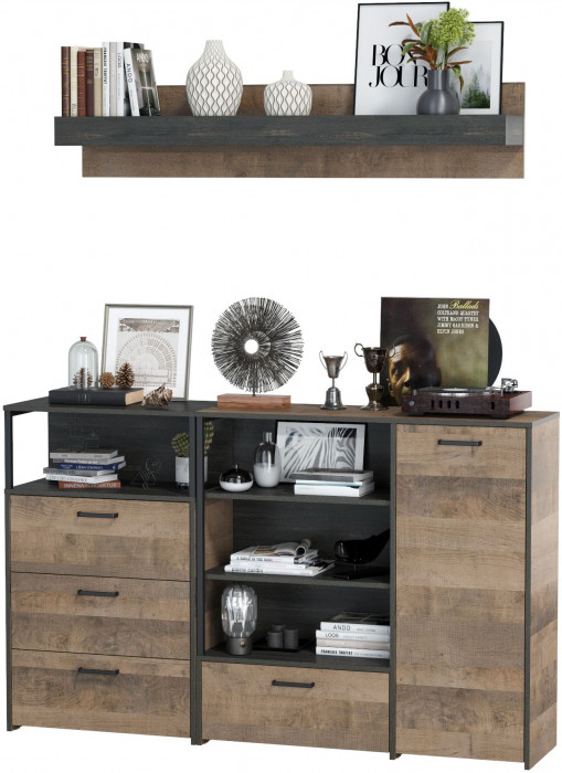 Трувор Гостиная 004, дуб гранж песочный/интра