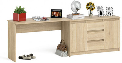 Мори письменный стол МСП1200.1 + Комод МК1200.3, дуб сонома
