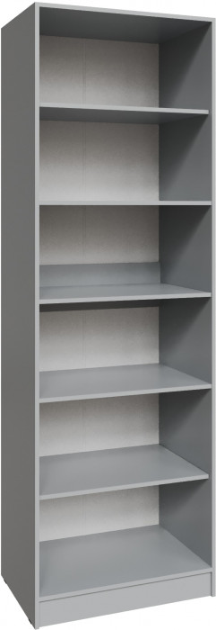 Шкаф Мадрид (0,75) с полками с зеркалом, Камень серый