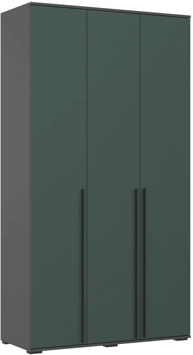 Норд Шкаф 3-х створчатый 1200 с антресолью, Графит/Изумруд