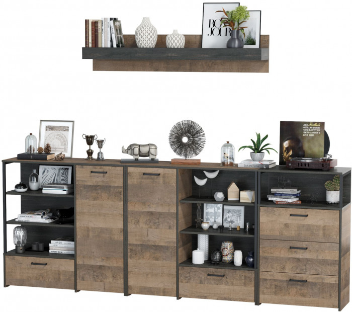 Трувор Гостиная 005, дуб гранж песочный/интра