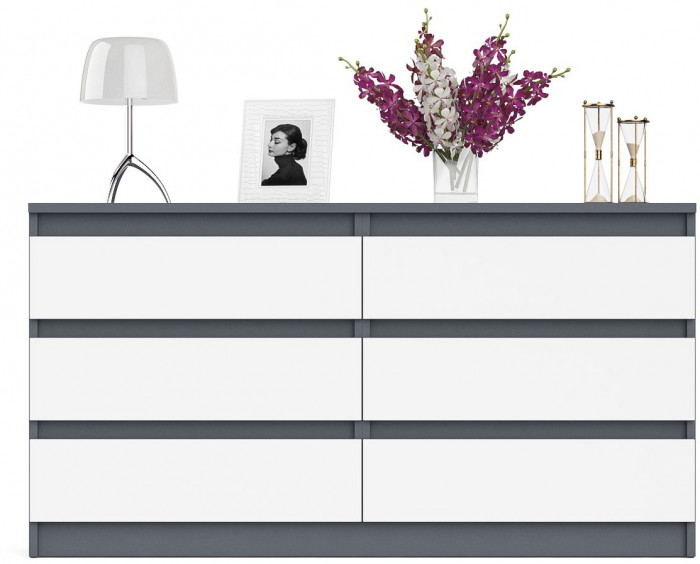 Мори Комод МК1380.6, графит/белый