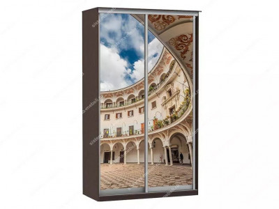 Шкаф купе Модерн 905х600 2-х дверный фотопечать №2 венге