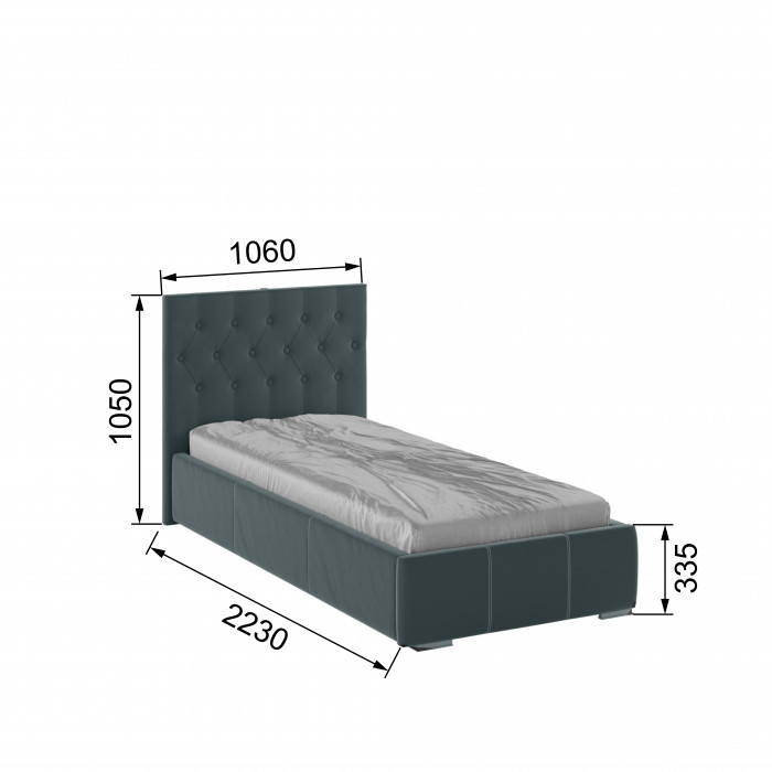 Октавия Кровать интерьерная 900 серый ромб, ортопед